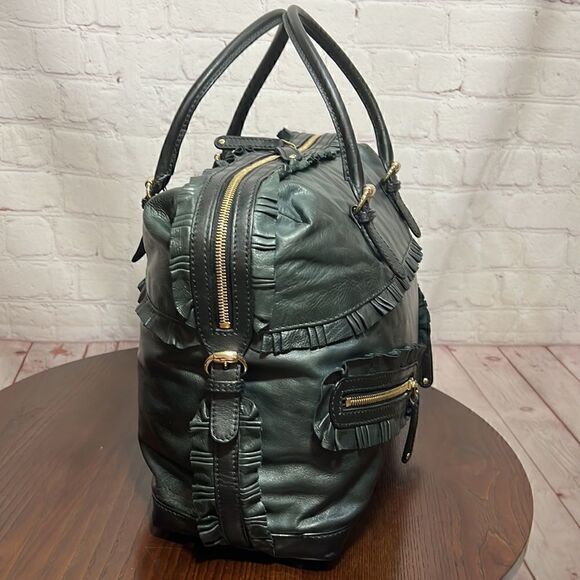 GUCCI SABRINA calfskin Leather ruffle medium sabrina boston tote black EUC - Picture 16 of 16